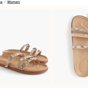 J. Crew Snakeskin Patterned Slide Sandals